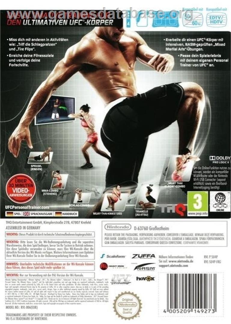 Ufc Personal Trainer - The Ultimate Fitness System - Nintendo Wii - Artwork - Box Back