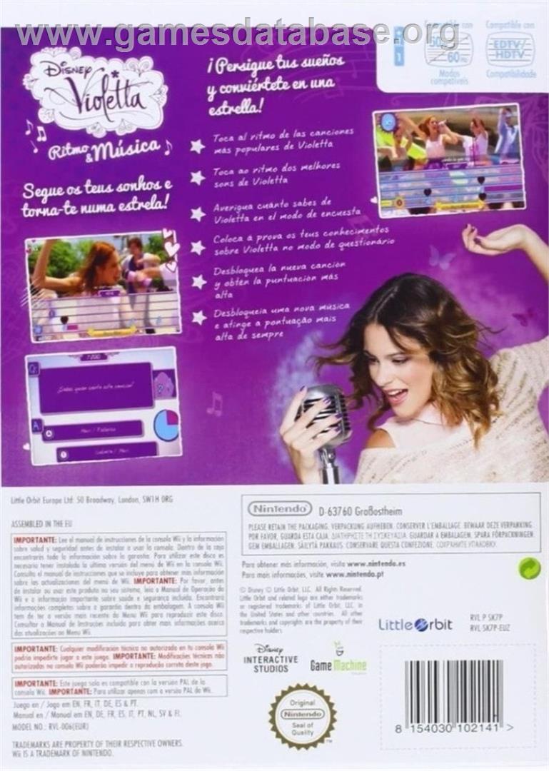 Violetta - Rythme Et Musique - Nintendo Wii - Artwork - Box Back