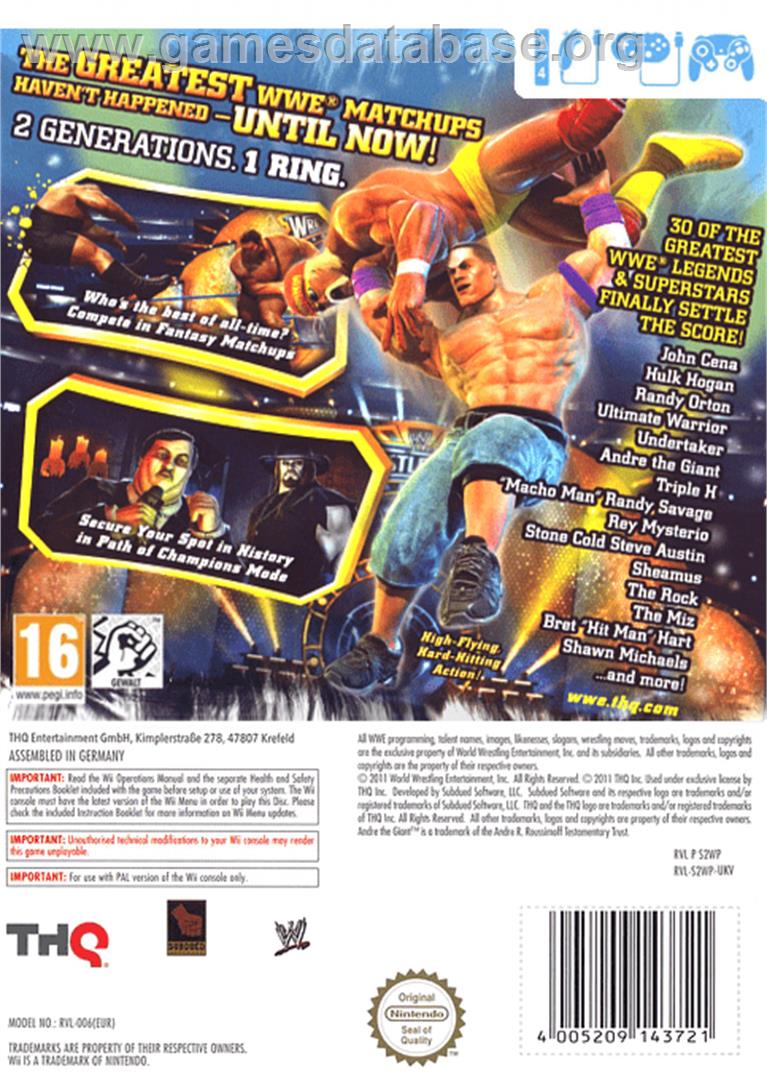 WWE All Stars - Nintendo Wii - Artwork - Box Back