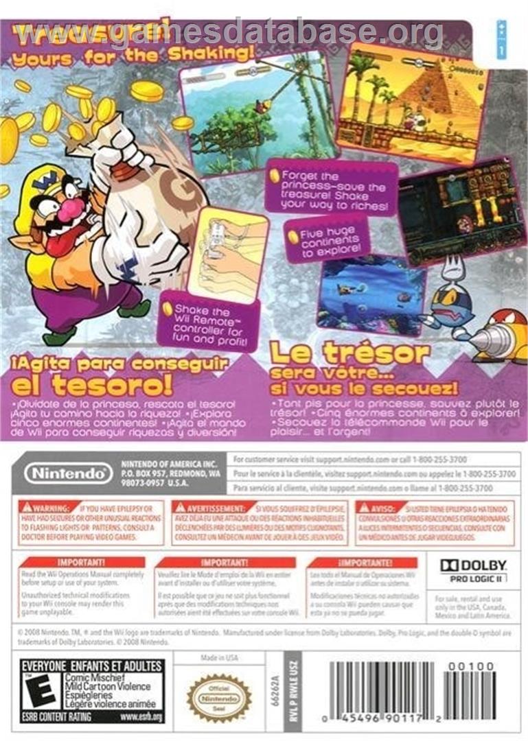 Wario Land - The Shake Dimension - Nintendo Wii - Artwork - Box Back