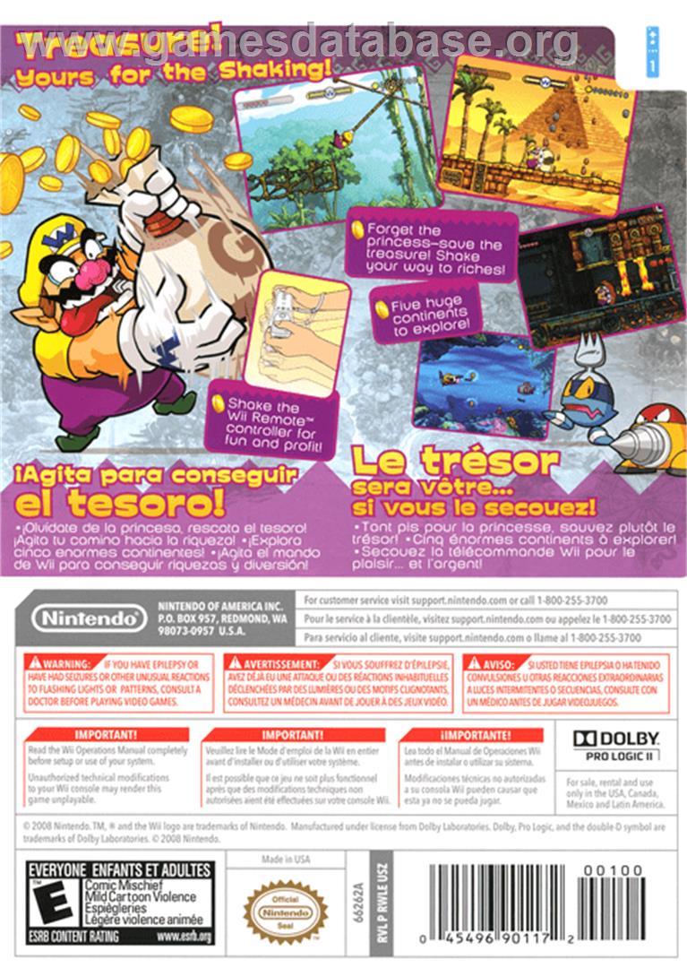 Wario Land  - Shake It - Nintendo Wii - Artwork - Box Back