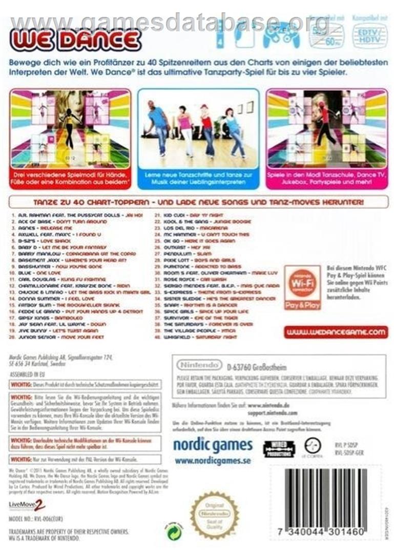 We Dance - Nintendo Wii - Artwork - Box Back