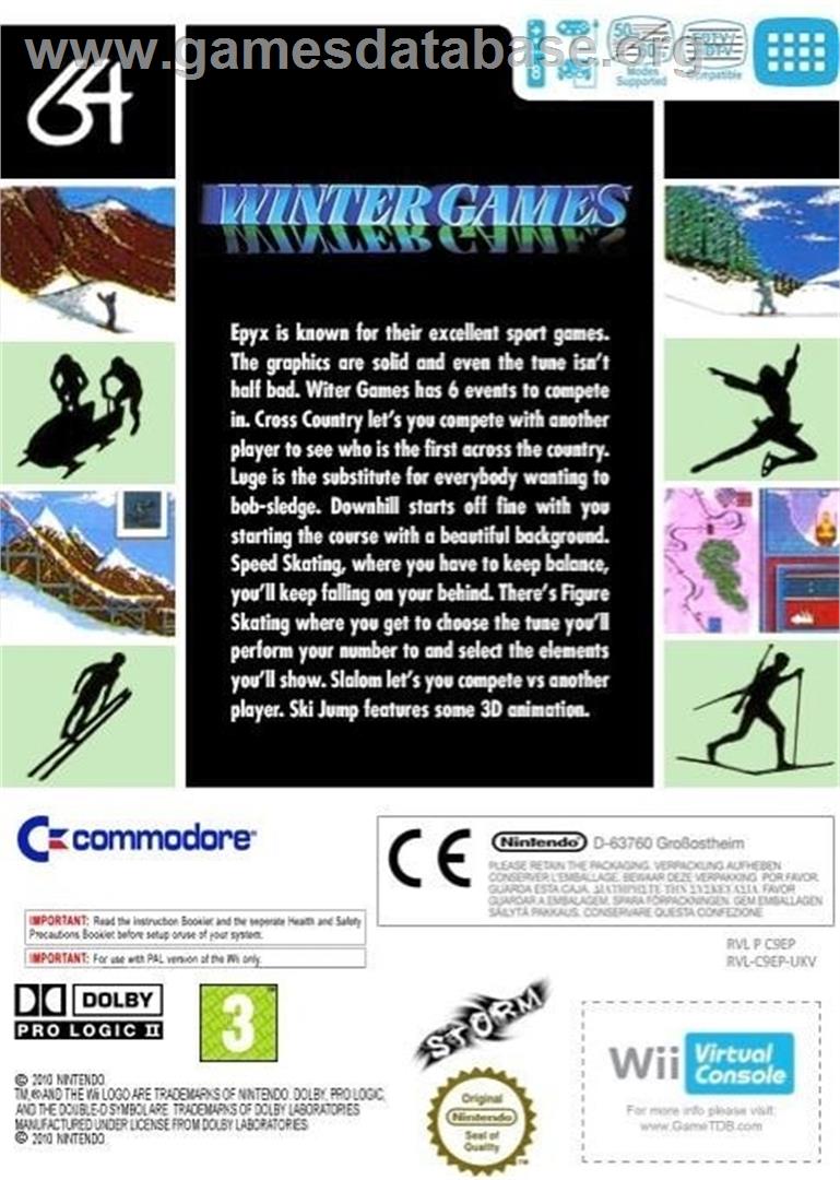 Winter Games (C64) - Nintendo Wii - Artwork - Box Back