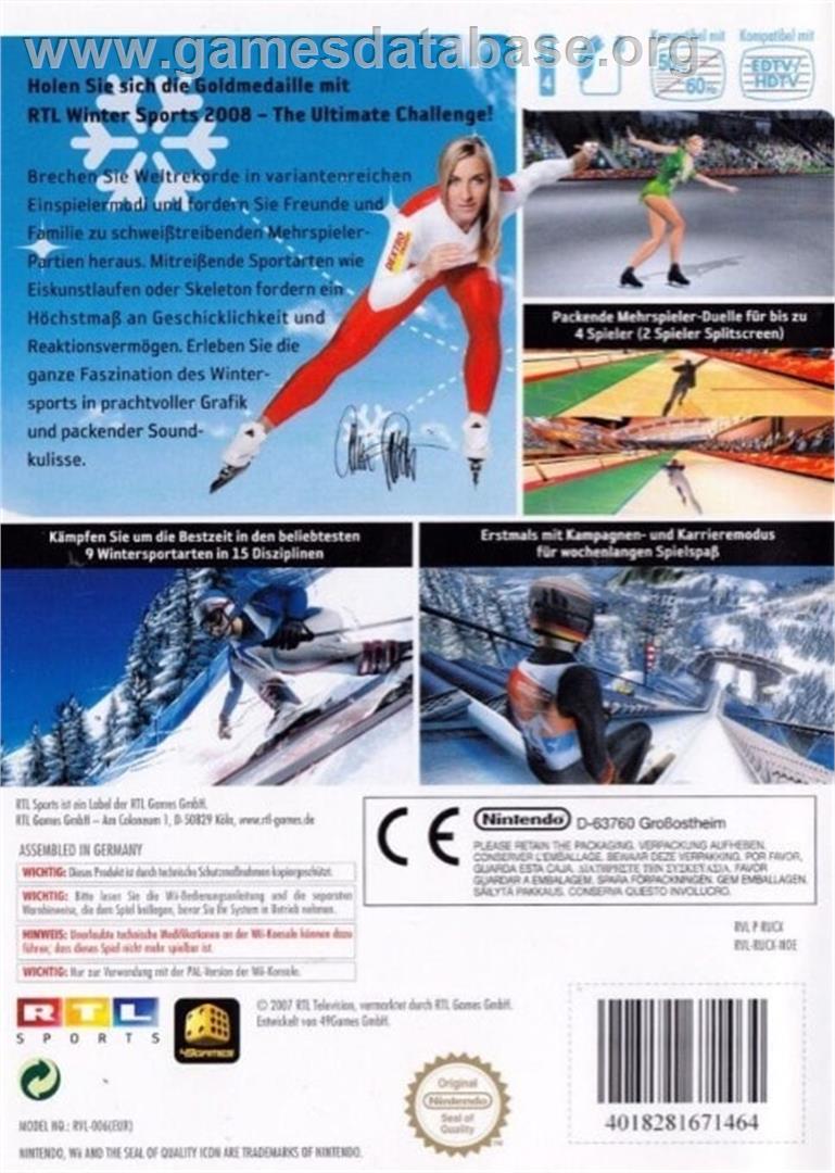 Winter Sports 2008 - The Ultimate Challenge - Nintendo Wii - Artwork - Box Back