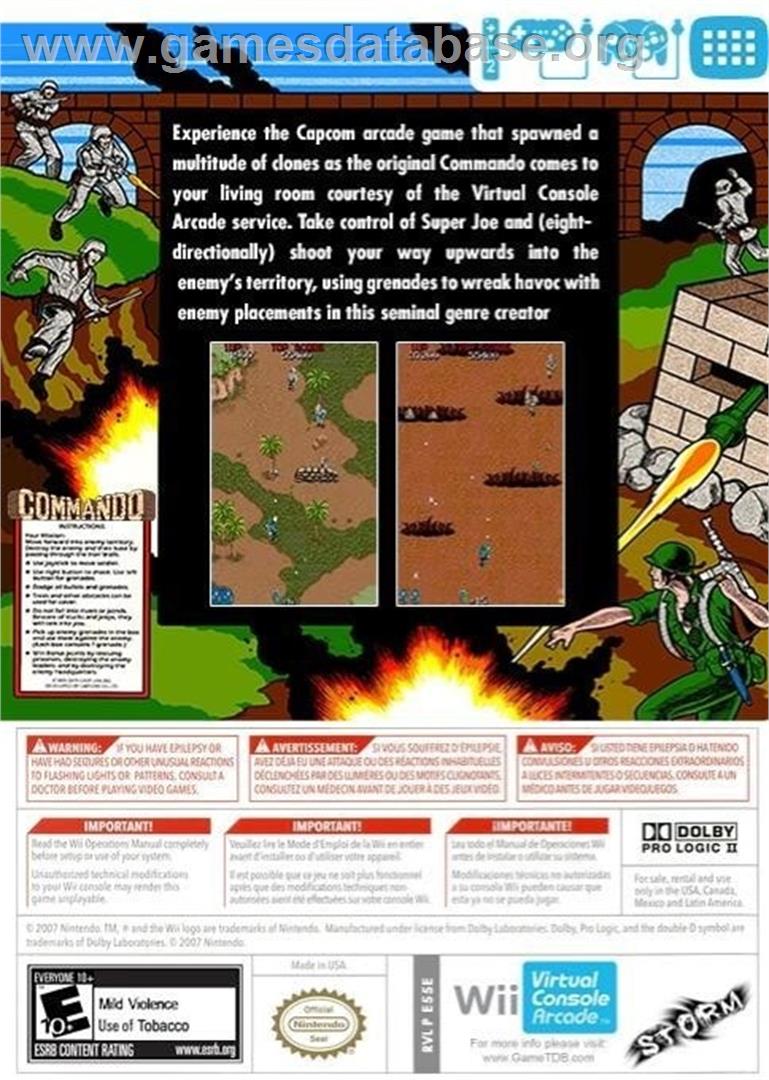 Wolf of the Battlefield - COMMANDO - Nintendo Wii - Artwork - Box Back