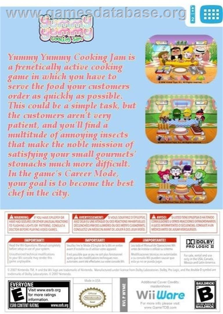 Yummy Yummy Cooking Jam - Nintendo Wii - Artwork - Box Back