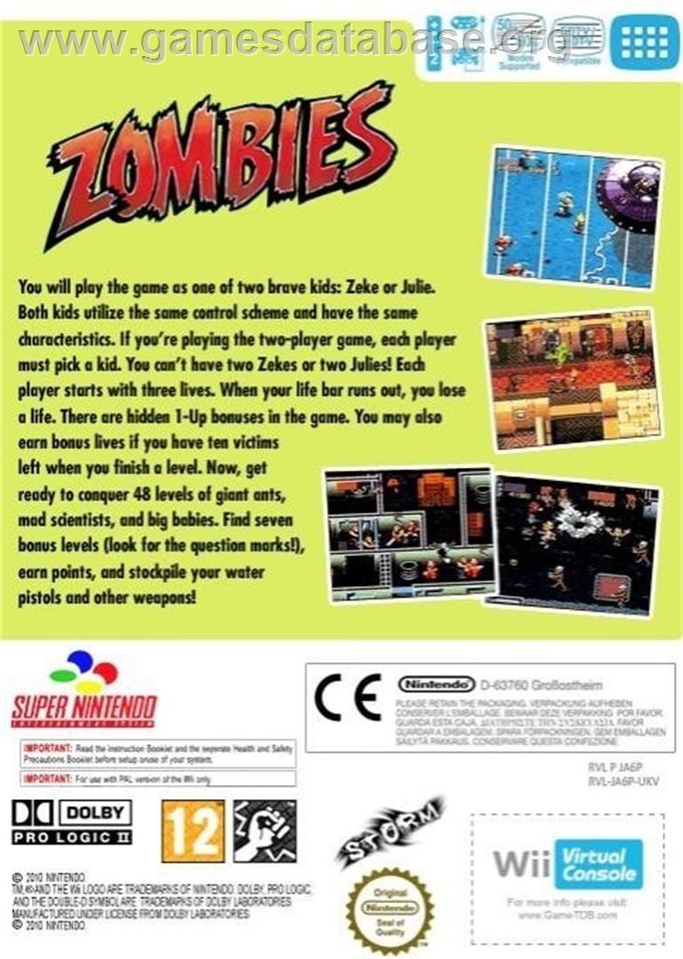 Zombies!!! - Nintendo Wii - Artwork - Box Back