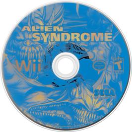 Cartridge artwork for Alien Syndrome on the Nintendo Wii.