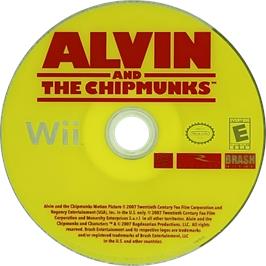 Cartridge artwork for Alvin and the Chipmunks on the Nintendo Wii.