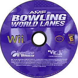 Cartridge artwork for Amf Bowling World Lanes on the Nintendo Wii.