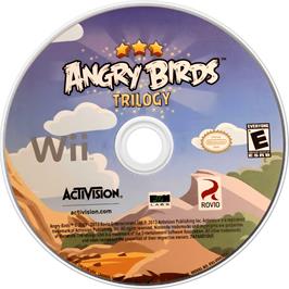 Cartridge artwork for Angry Birds Trilogy on the Nintendo Wii.