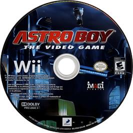 Cartridge artwork for Astro Boy - The Video Game on the Nintendo Wii.