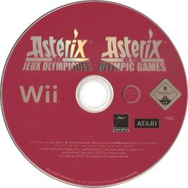 Cartridge artwork for Astérix Aux Jeux Olympiques on the Nintendo Wii.