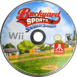 Cartridge artwork for Backyard Sports - Sandlot Sluggers on the Nintendo Wii.