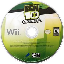 Cartridge artwork for Ben 10 Omniverse on the Nintendo Wii.
