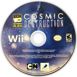 Cartridge artwork for Ben 10 Ultimate Alien - Cosmic Destruction on the Nintendo Wii.