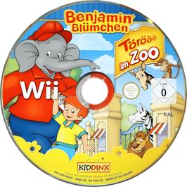 Cartridge artwork for Benjamin Blümchen - Törööö Im Zoo on the Nintendo Wii.