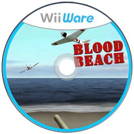 Cartridge artwork for Blood Beach on the Nintendo Wii.