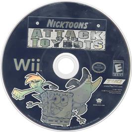 Cartridge artwork for Bob L'eponge Et Ses Amis - Contre Les Robots-jouets on the Nintendo Wii.