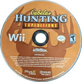 Cartridge artwork for Cabela's Hunting Expeditions on the Nintendo Wii.