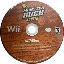 Cartridge artwork for Cabela's Monster Buck Hunter on the Nintendo Wii.