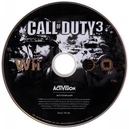 Cartridge artwork for Call Of Duty 3 - En Marche Vers Paris on the Nintendo Wii.