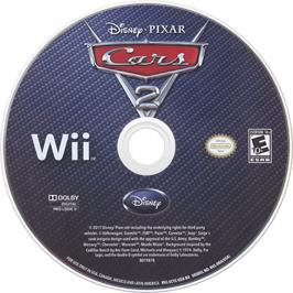Cartridge artwork for Cars 2 on the Nintendo Wii.
