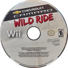 Cartridge artwork for Chevrolet Camaro Wild Ride on the Nintendo Wii.