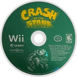 Cartridge artwork for Crash Of The Titans on the Nintendo Wii.