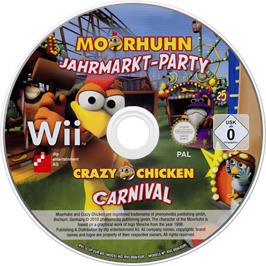 Cartridge artwork for Crazy Chicken - Carnival on the Nintendo Wii.