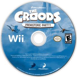 Cartridge artwork for Croods - Fête Préhistorique, Les on the Nintendo Wii.