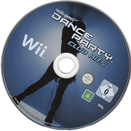 Cartridge artwork for Dance Party Club Hits on the Nintendo Wii.