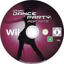 Cartridge artwork for Dance Party Pop Hits on the Nintendo Wii.