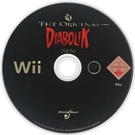 Cartridge artwork for Diabolik - The Original Sin on the Nintendo Wii.