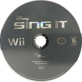 Cartridge artwork for Disney Sing It on the Nintendo Wii.