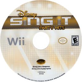 Cartridge artwork for Disney Sing It - Party Hits on the Nintendo Wii.