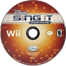 Cartridge artwork for Disney Sing It - Pop Hits on the Nintendo Wii.