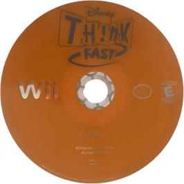 Cartridge artwork for Disney Th!nk Fast on the Nintendo Wii.