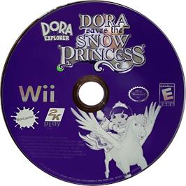 Cartridge artwork for Dora Sauve La Princesse Des Neiges on the Nintendo Wii.