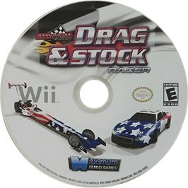 Cartridge artwork for Drag And Stock Racer on the Nintendo Wii.