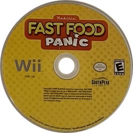 Cartridge artwork for Fast Food Panic on the Nintendo Wii.