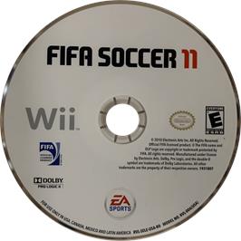 Cartridge artwork for Fifa 11 on the Nintendo Wii.