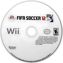 Cartridge artwork for Fifa 12 on the Nintendo Wii.