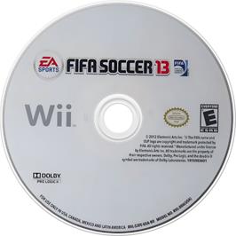 Cartridge artwork for Fifa 13 on the Nintendo Wii.