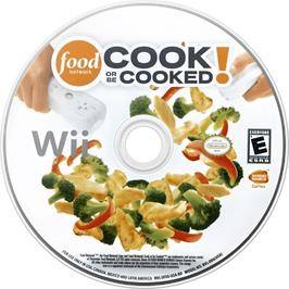 Cartridge artwork for Food Network - Cook Or Be Cooked! on the Nintendo Wii.