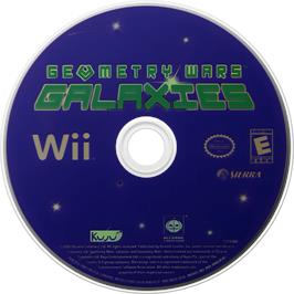 Cartridge artwork for Geometry Wars Galaxies on the Nintendo Wii.