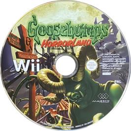 Cartridge artwork for Goosebumps HorrorLand on the Nintendo Wii.