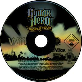 Cartridge artwork for Guitar Hero - World Tour on the Nintendo Wii.