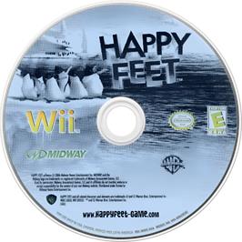 Cartridge artwork for Happy Feet on the Nintendo Wii.