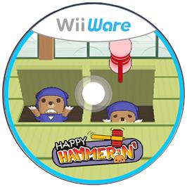 Cartridge artwork for Happy Hammerin' on the Nintendo Wii.